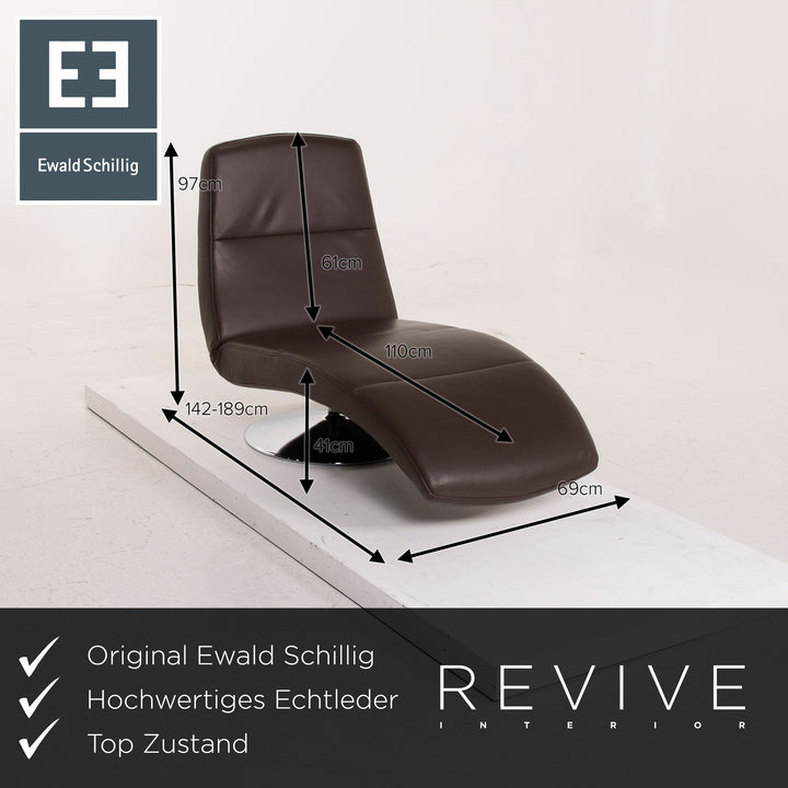 Ewald Schillig leather lounger brown dark brown function relax function #15513