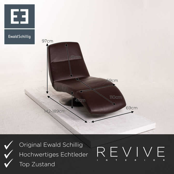 Ewald Schillig Leder Liege Braun Dunkelbraun Funktion Relaxfunktion Relaxliege #15248