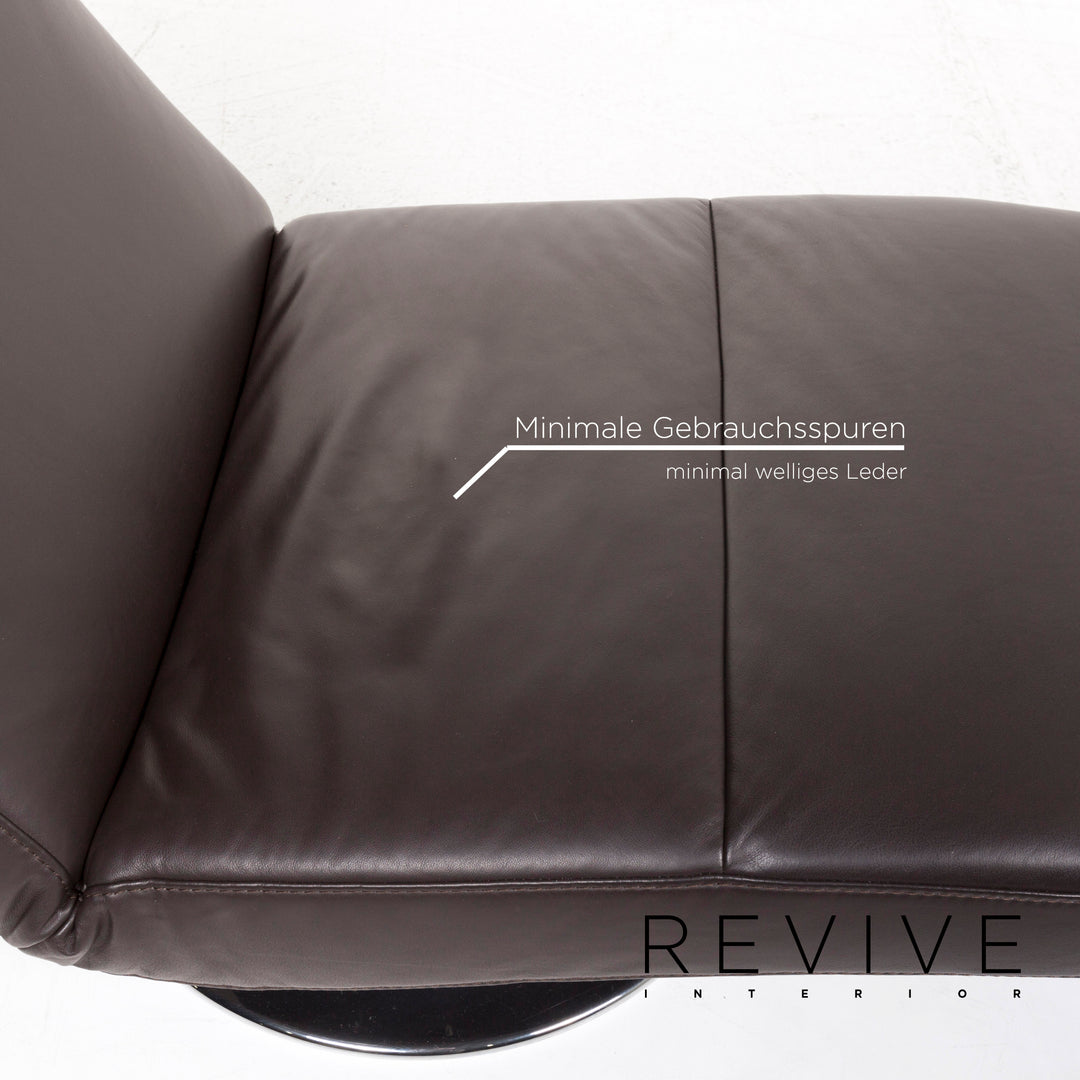 Ewald Schillig leather lounger brown dark brown relaxation lounger function relaxation function #13054