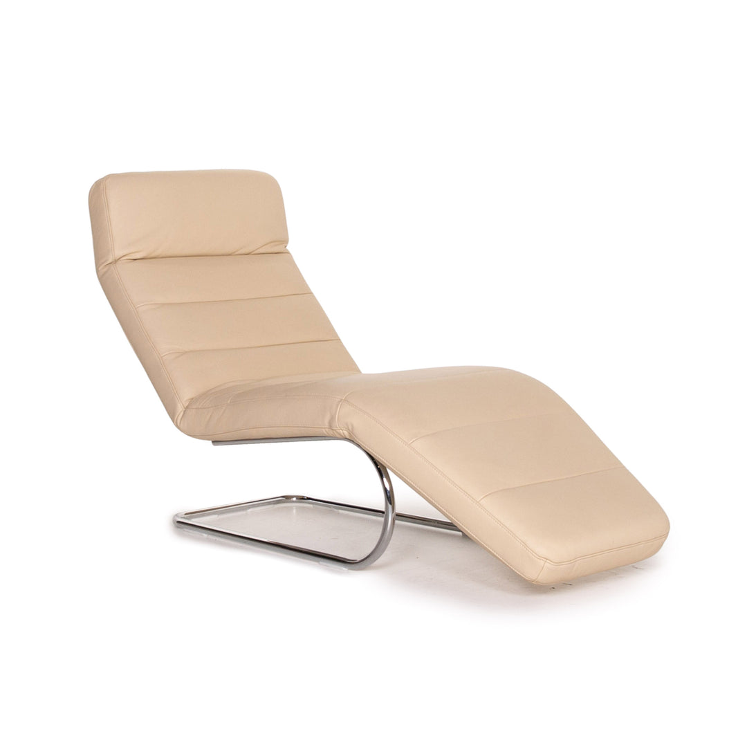 Ewald Schillig Leder Liege Creme Freischwinger #14854