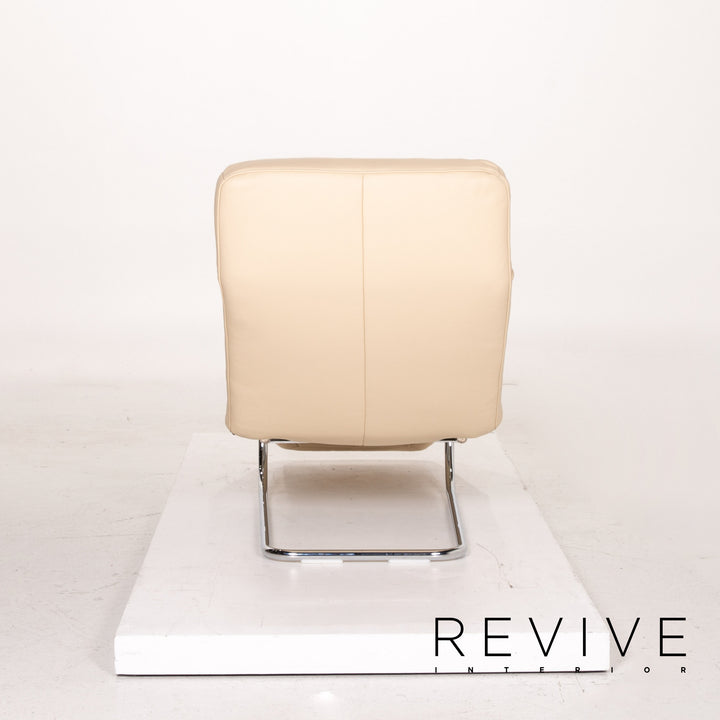 Ewald Schillig Leder Liege Creme Freischwinger #14854