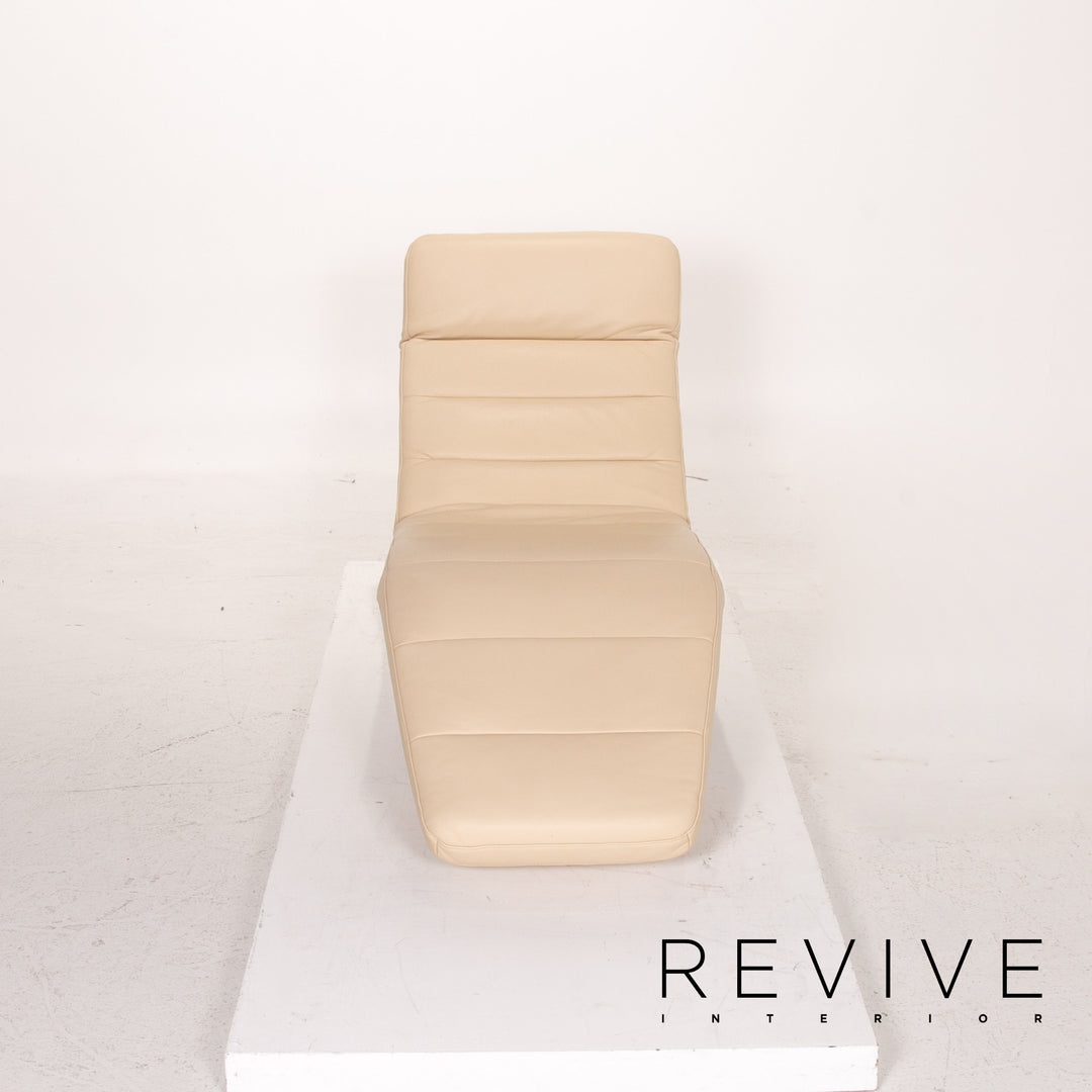 Ewald Schillig Leder Liege Creme Freischwinger #14854