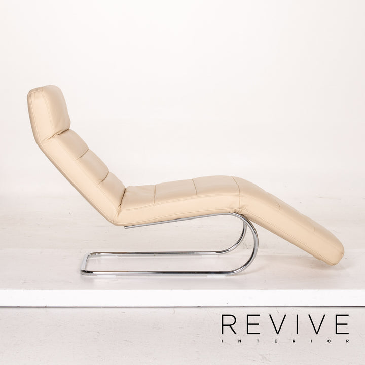 Ewald Schillig Leder Liege Creme Freischwinger #14854