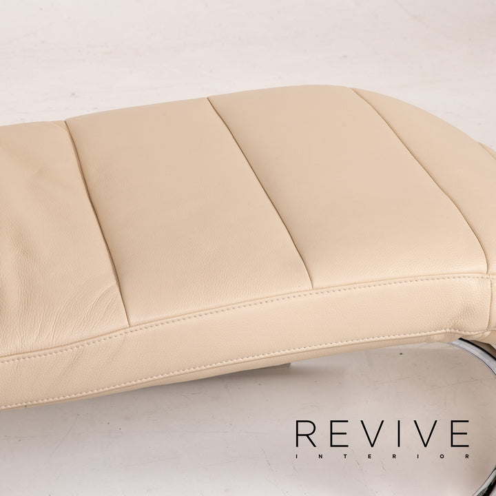 Ewald Schillig Leder Liege Creme Freischwinger #14854