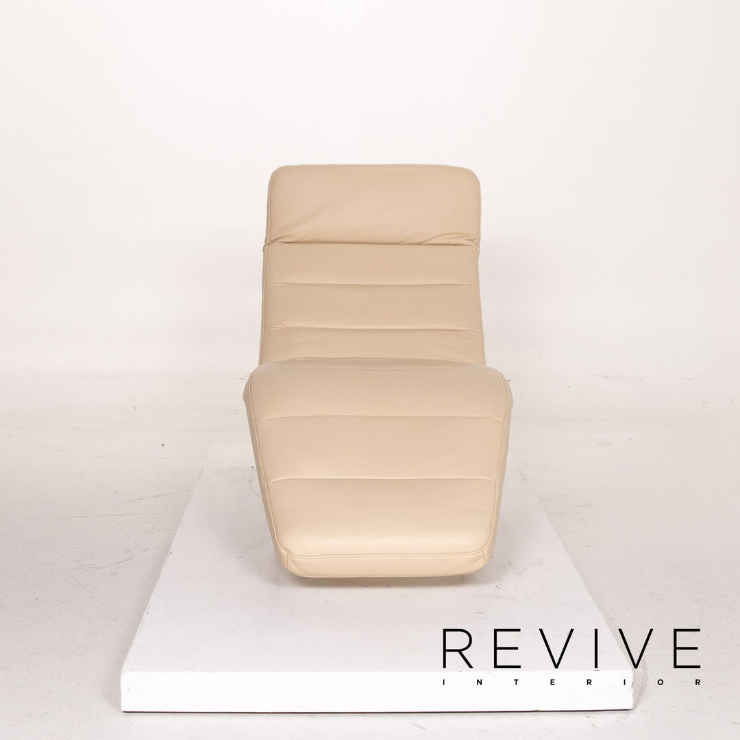 Ewald Schillig Leder Liege Creme Freischwinger #14854