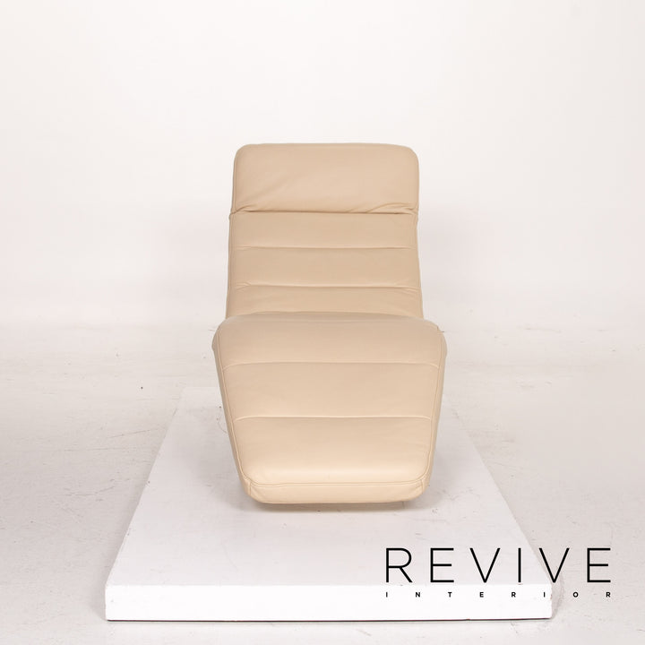 Ewald Schillig Leder Liege Creme Freischwinger #14854