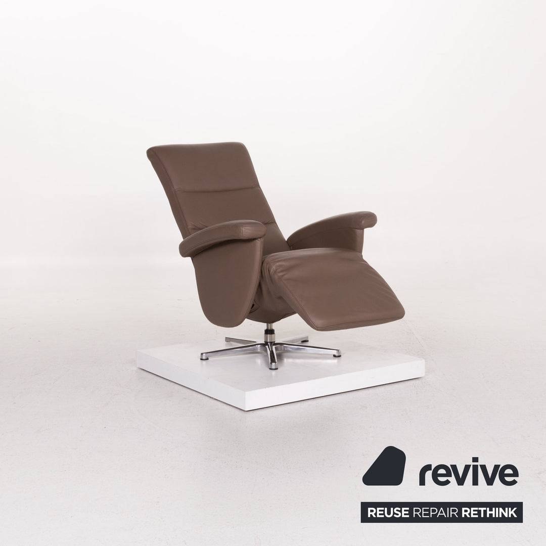 Ewald Schillig Fauteuil en cuir marron Fonction relaxation