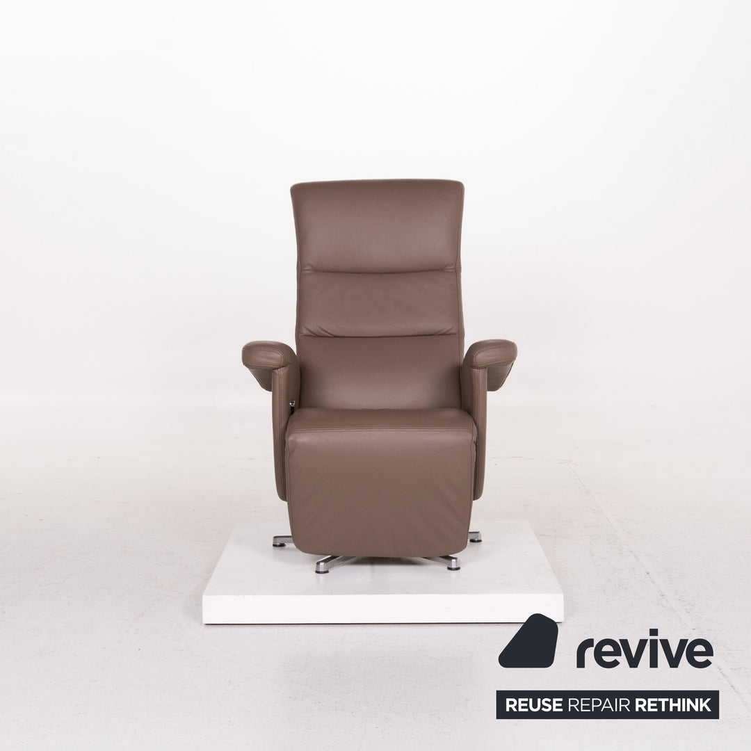 Ewald Schillig leather armchair brown relaxation function