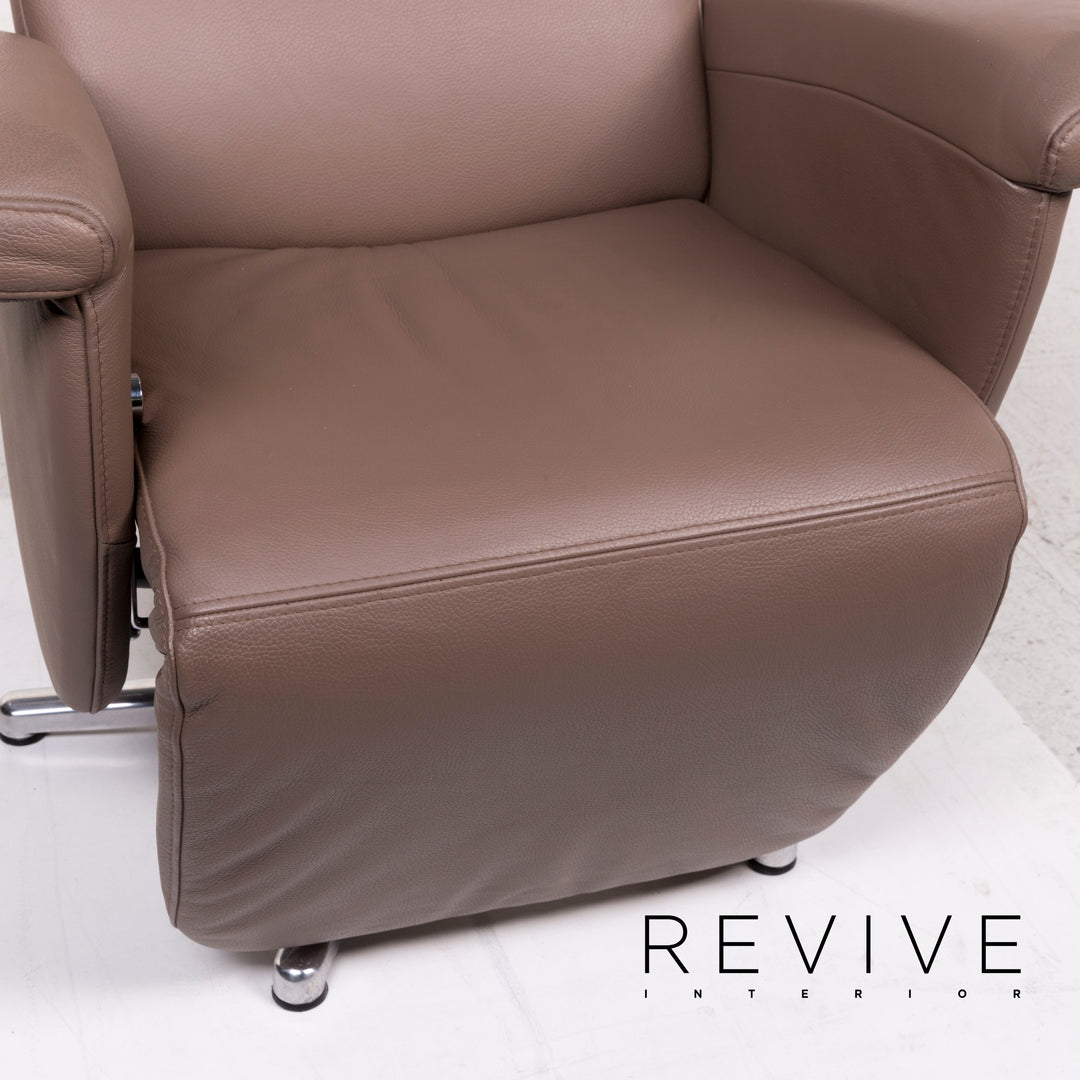 Ewald Schillig Fauteuil en cuir marron Fonction relaxation