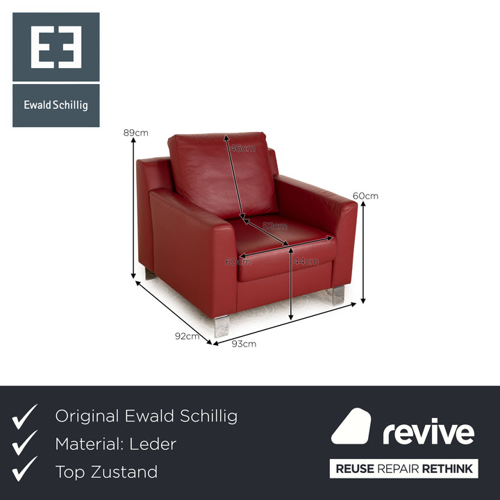 Ewald Schillig Leder Sessel Rot