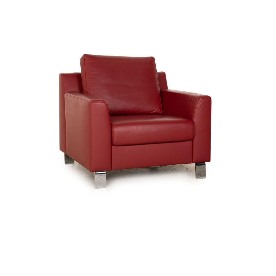 Ewald Schillig Leder Sessel Rot