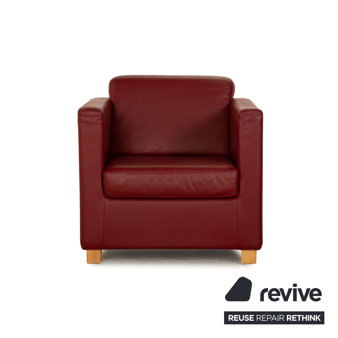 Ewald Schillig Leder Sessel Rot