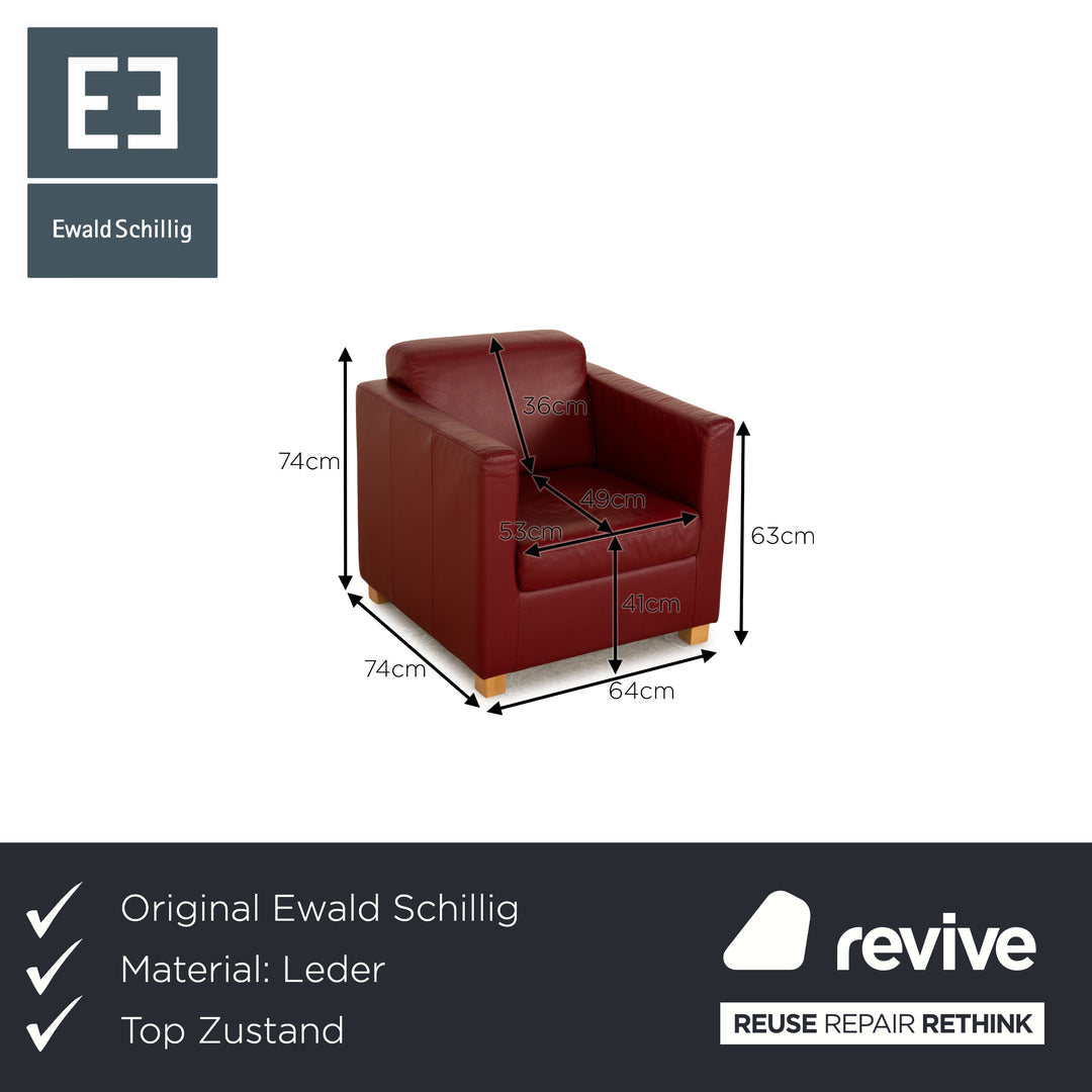 Ewald Schillig Leder Sessel Rot