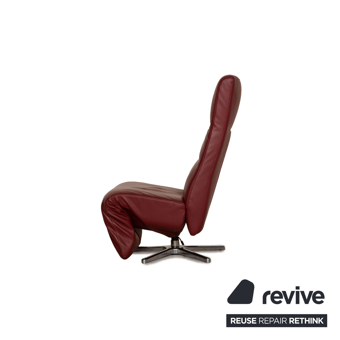 Ewald Schillig leather armchair red elec. Relaxation function