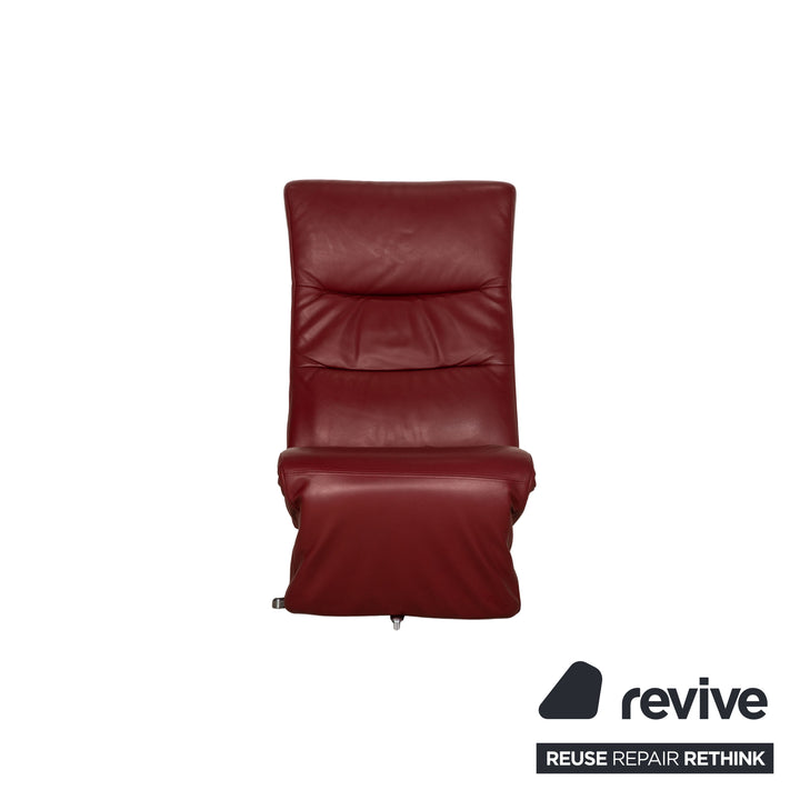 Ewald Schillig leather armchair red elec. Relaxation function