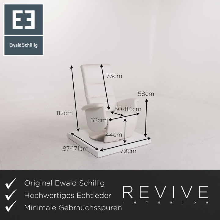 Ewald Schillig Leder Sessel Weiß Funktion Relaxfunktion #12235