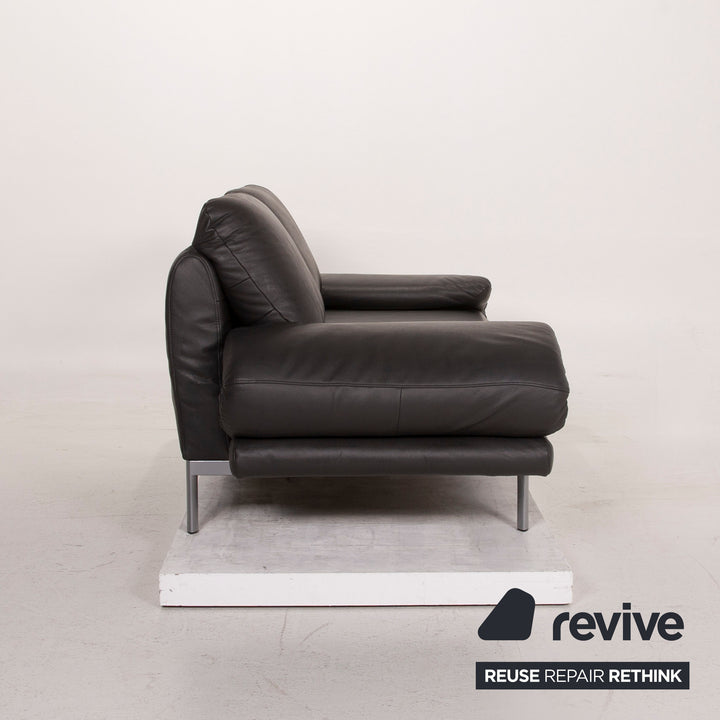 Ewald Schillig leather sofa anthracite two-seater relax function #14947
