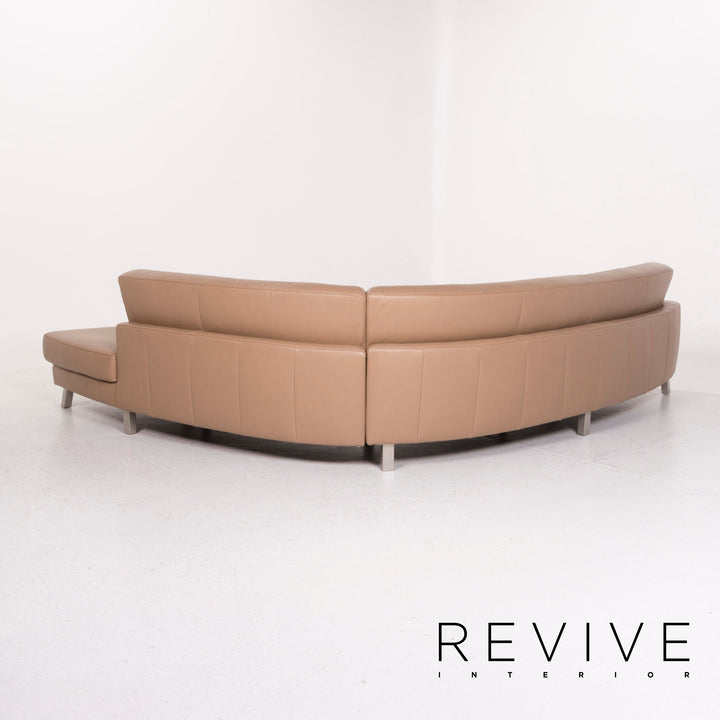 Ewald Schillig leather sofa beige corner sofa #12236