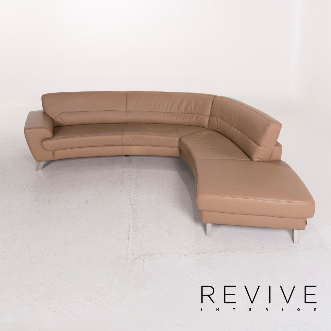 Ewald Schillig leather sofa beige corner sofa #12236