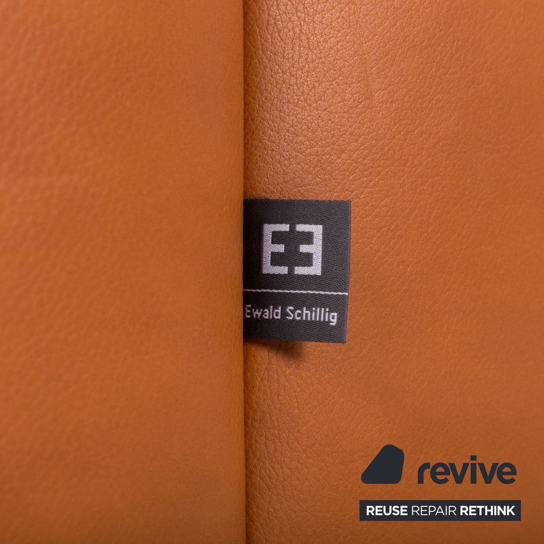Ewald Schillig Leder Sofa Braun Cognac Dreisitzer Couch