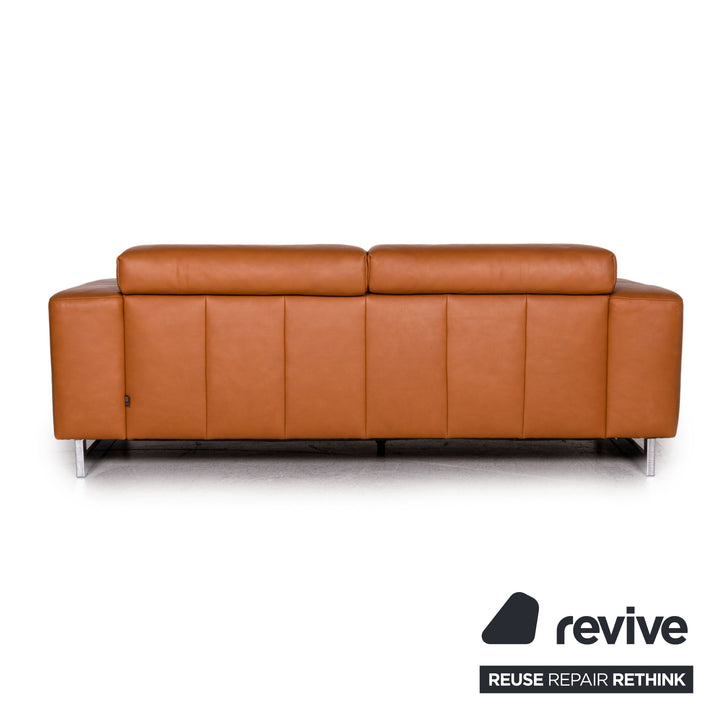 Ewald Schillig Leder Sofa Braun Cognac Dreisitzer Couch