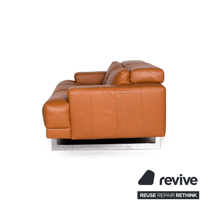 Ewald Schillig Leder Sofa Braun Cognac Dreisitzer Couch
