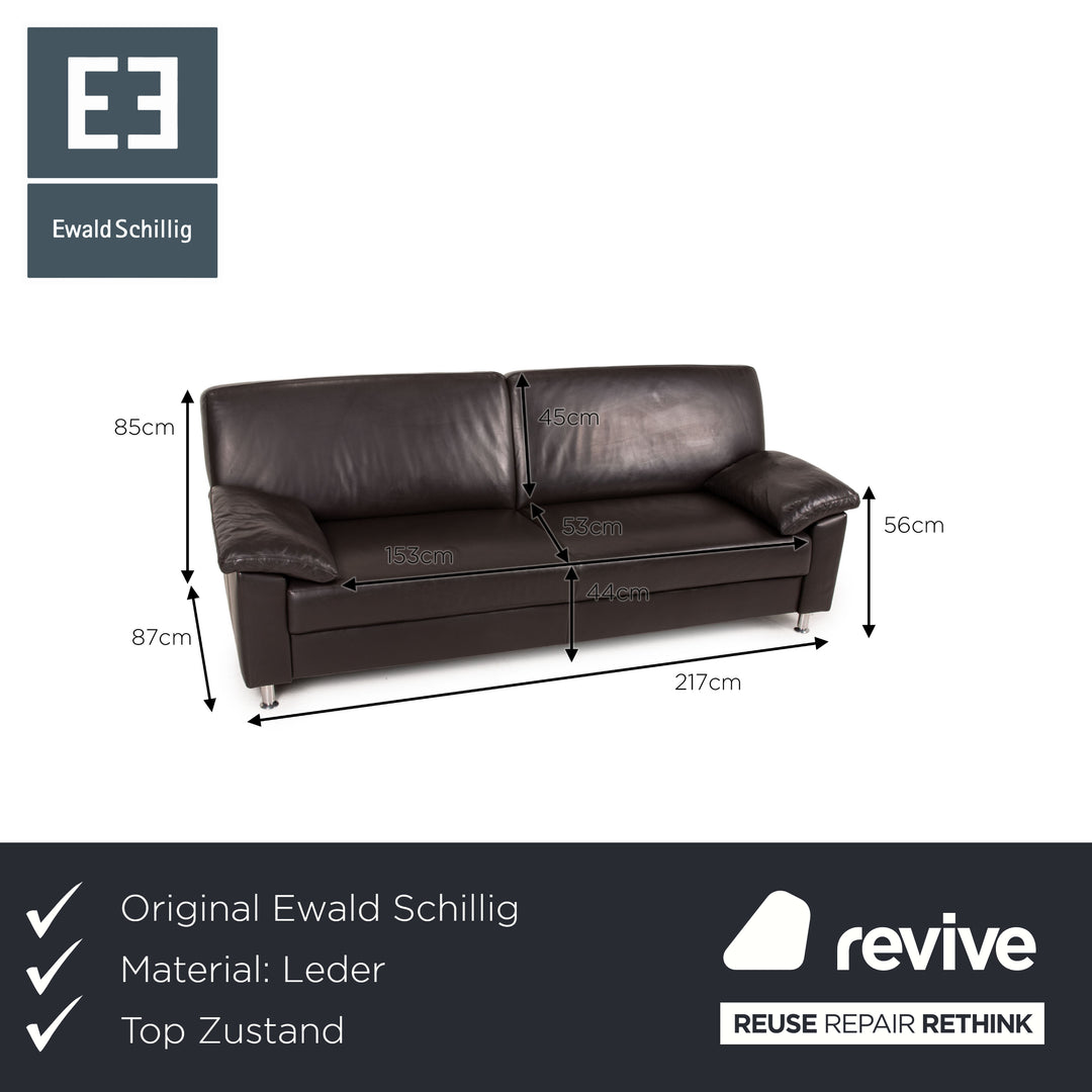 Ewald Schillig Leder Sofa Braun Zweisitzer Couch