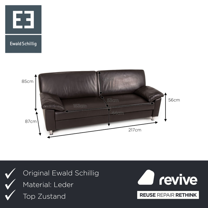 Ewald Schillig Leder Sofa Braun Zweisitzer Couch