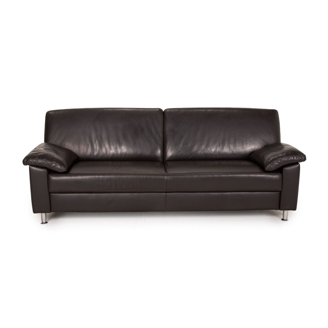 Ewald Schillig Leder Sofa Braun Zweisitzer Couch