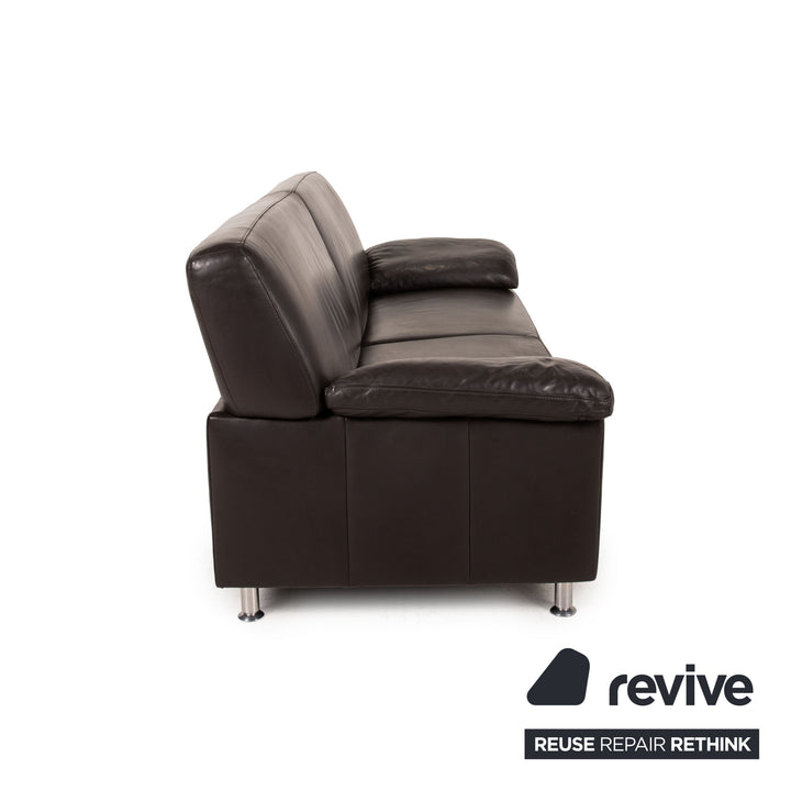 Ewald Schillig Leder Sofa Braun Zweisitzer Couch