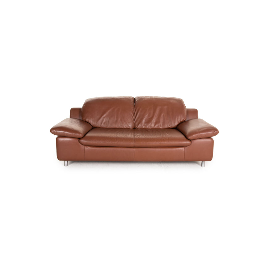 Ewald Schillig leather sofa brown two-seater couch