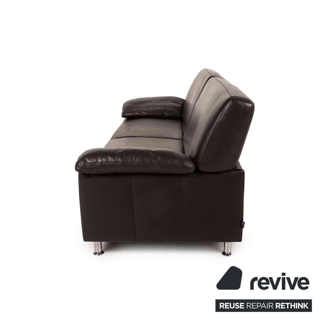Ewald Schillig Leder Sofa Braun Zweisitzer Couch
