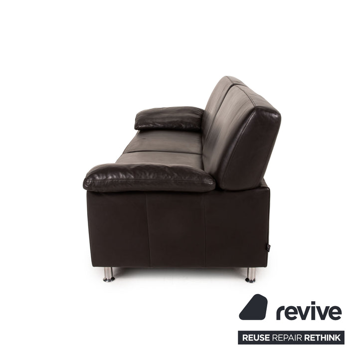 Ewald Schillig Leder Sofa Braun Zweisitzer Couch