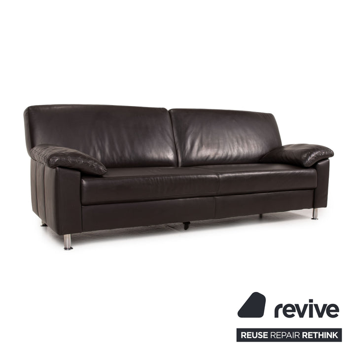 Ewald Schillig Leder Sofa Braun Zweisitzer Couch
