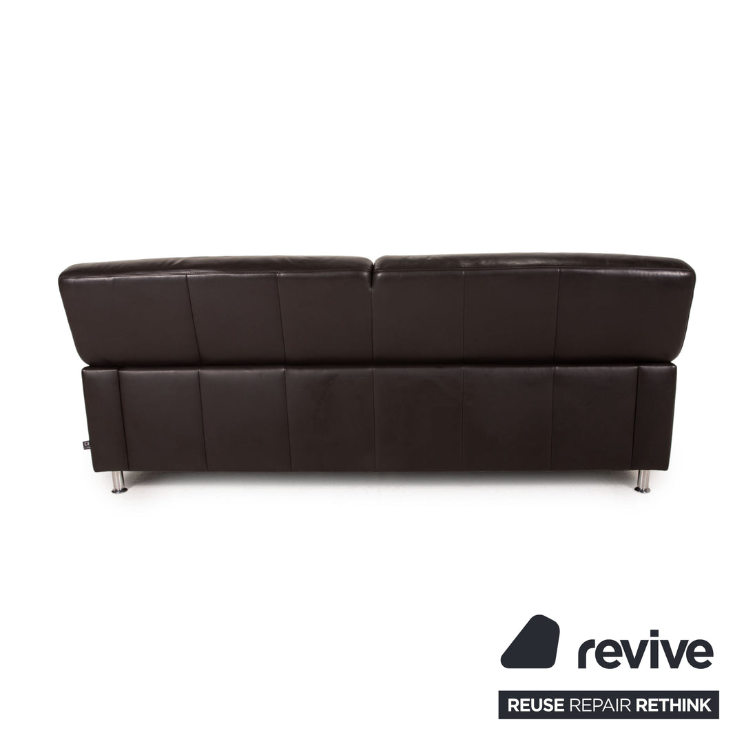 Ewald Schillig Leder Sofa Braun Zweisitzer Couch