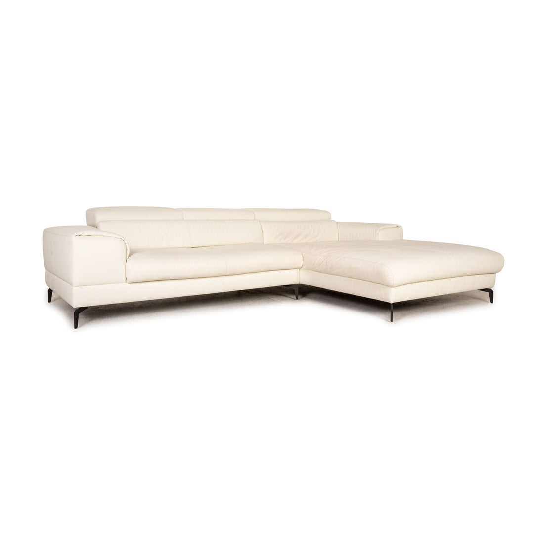 Ewald Schillig Leder Sofa Creme Ecksofa Couch Funktion