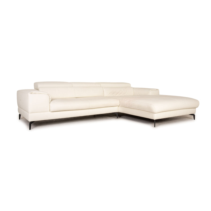 Ewald Schillig Leder Sofa Creme Ecksofa Couch Funktion