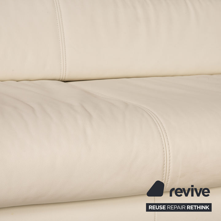 Ewald Schillig Leder Sofa Creme Ecksofa Couch Funktion