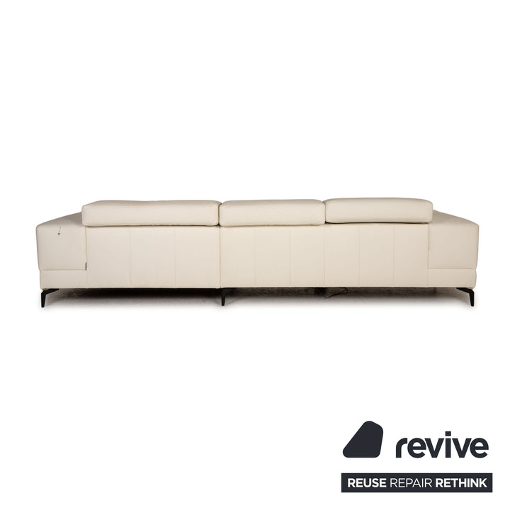 Ewald Schillig Leder Sofa Creme Ecksofa Couch Funktion