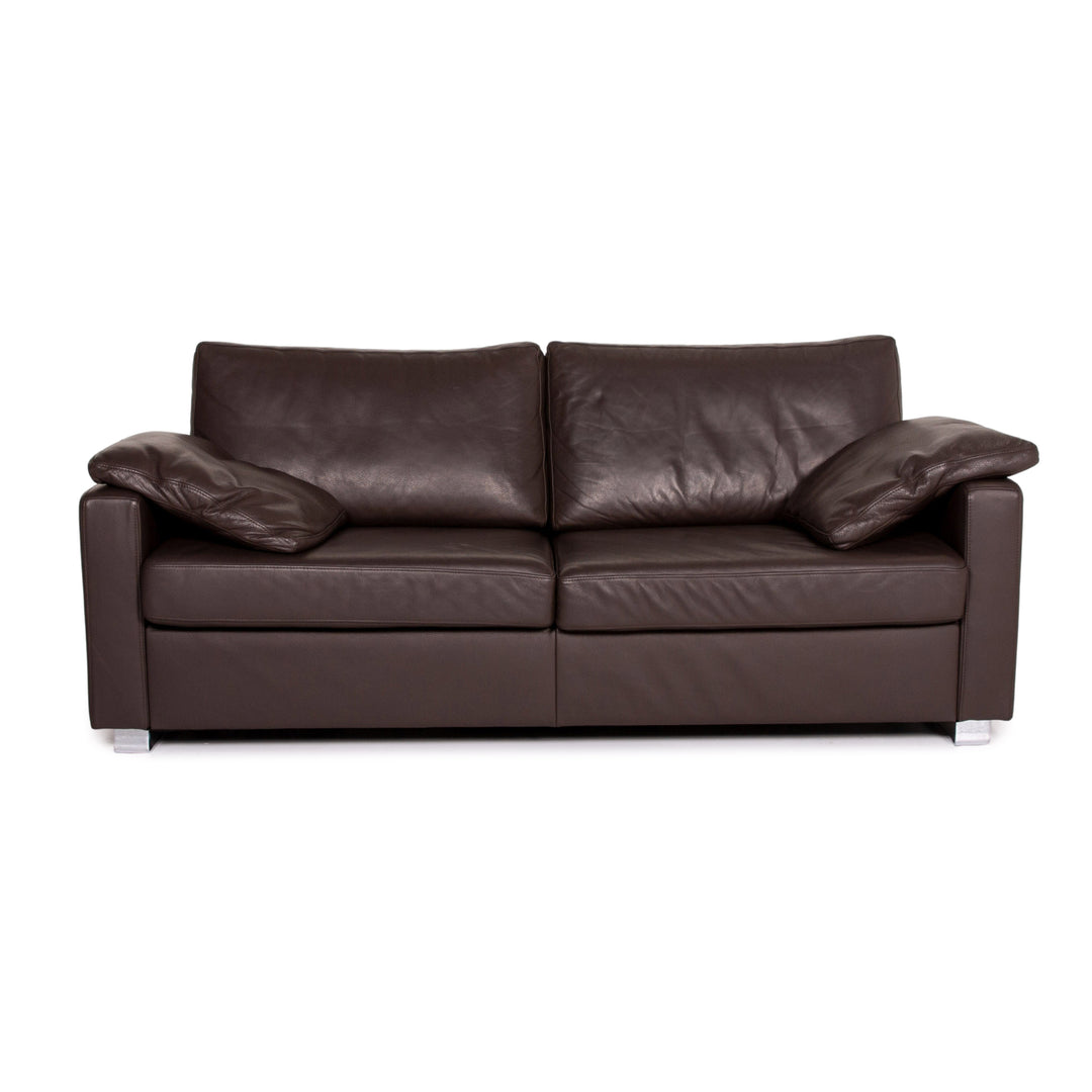 Ewald Schillig Leder Sofa Dunkelbraun Braun Zweisitzer Couch #14127