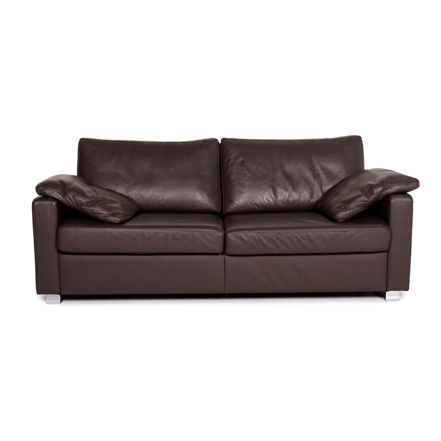 Ewald Schillig Leder Sofa Dunkelbraun Braun Zweisitzer Couch #14127