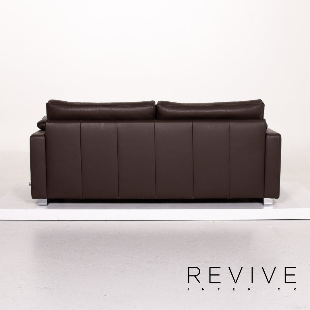 Ewald Schillig Leder Sofa Dunkelbraun Braun Zweisitzer Couch #14127