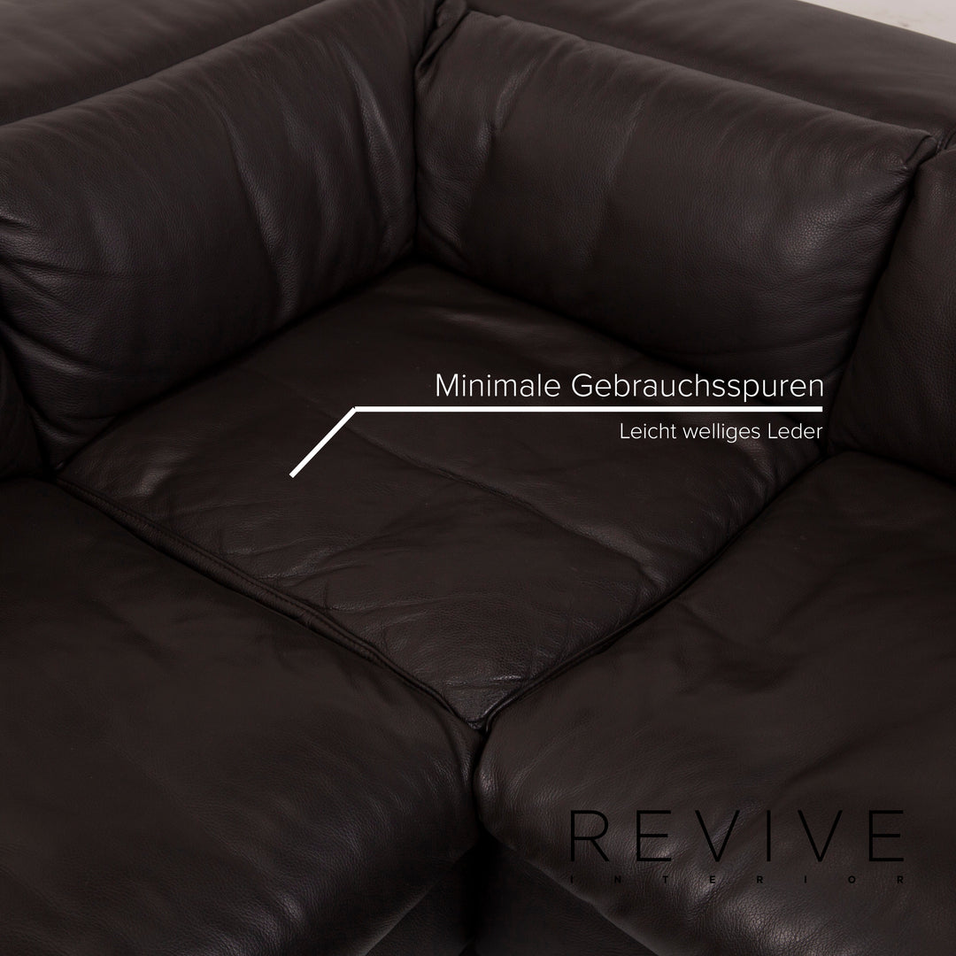 Ewald Schillig Leder Sofa Dunkelbraun Ecksofa #15435