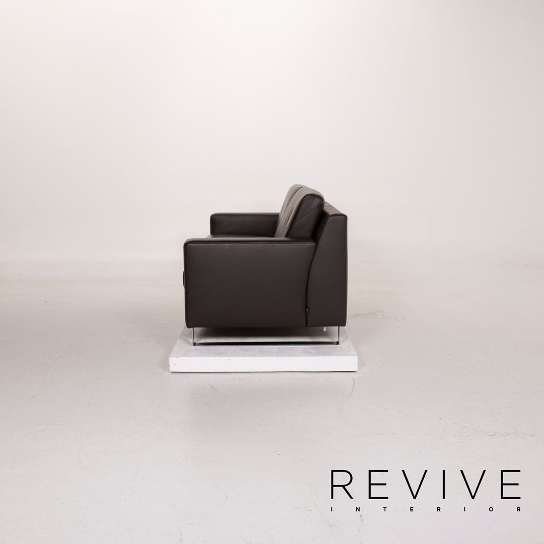 Ewald Schillig leather sofa dark brown two-seater #14829