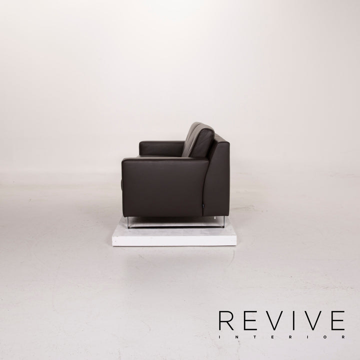 Ewald Schillig leather sofa dark brown two-seater #14829