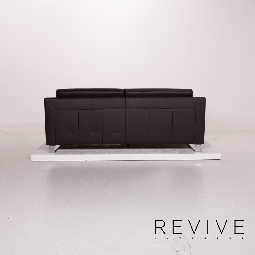 Ewald Schillig leather sofa dark brown two-seater #14829