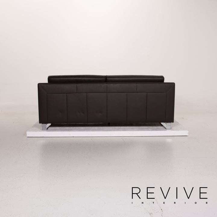 Ewald Schillig leather sofa dark brown two-seater #14829