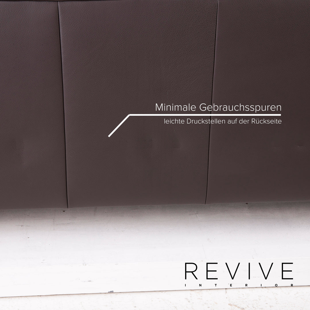 Ewald Schillig leather sofa dark brown two-seater #14829