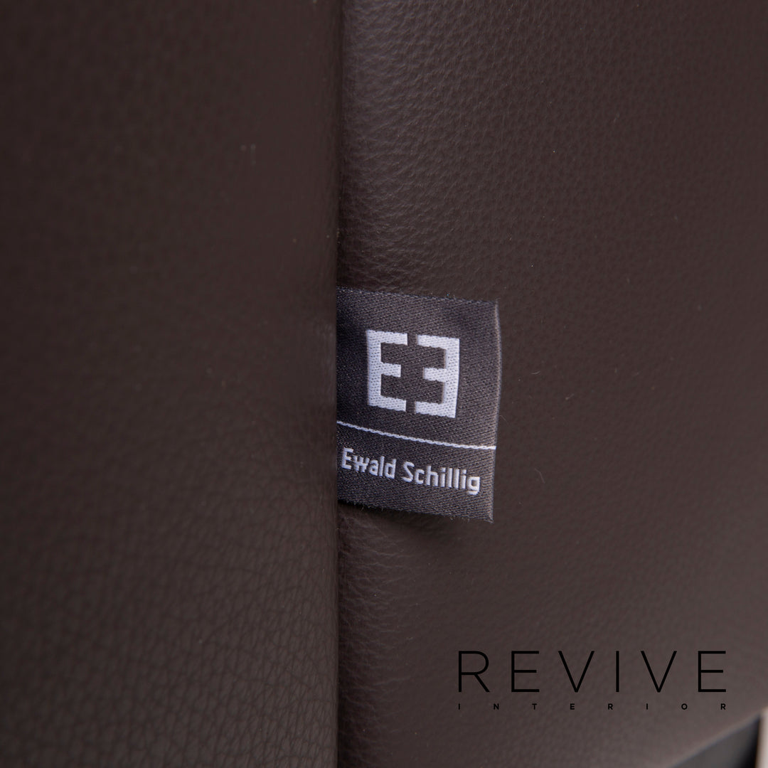 Ewald Schillig leather sofa dark brown two-seater #14829