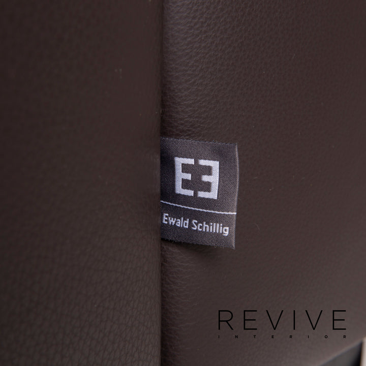 Ewald Schillig leather sofa dark brown two-seater #14829